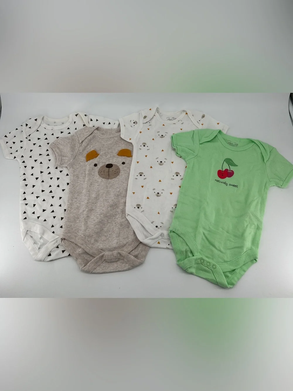 Rene Rofe Baby 6-9 Months Bodysuits Cotton Short Sleeve Underclothes Set 4 Lot